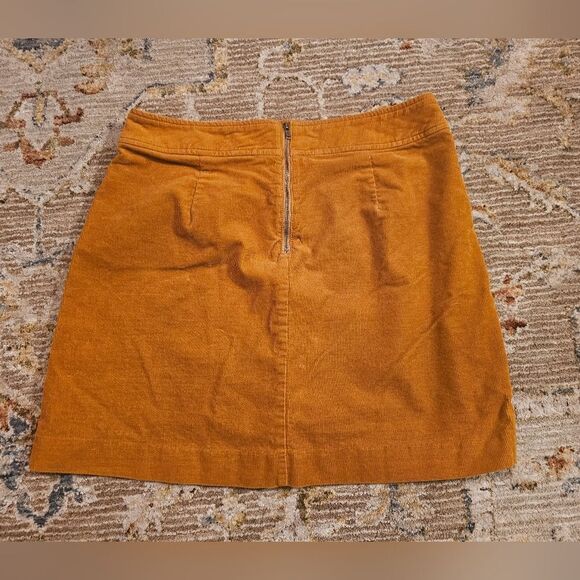 J. Crew micro cord rust color skirt sz 8, length is 17". - Picture 2 of 4
